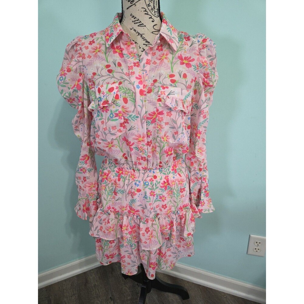 Sincerely Ours: Summer floral strawberry Mini Dress extra small new with tags